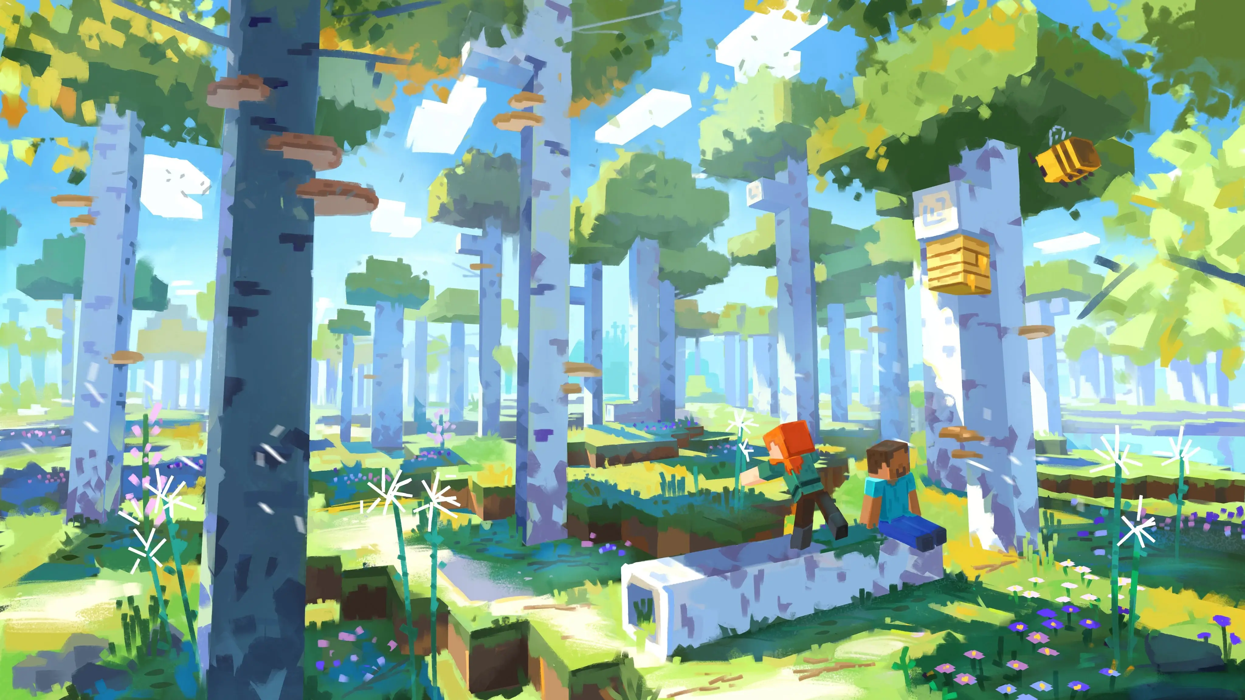 Birch forest concept art from Minecraft