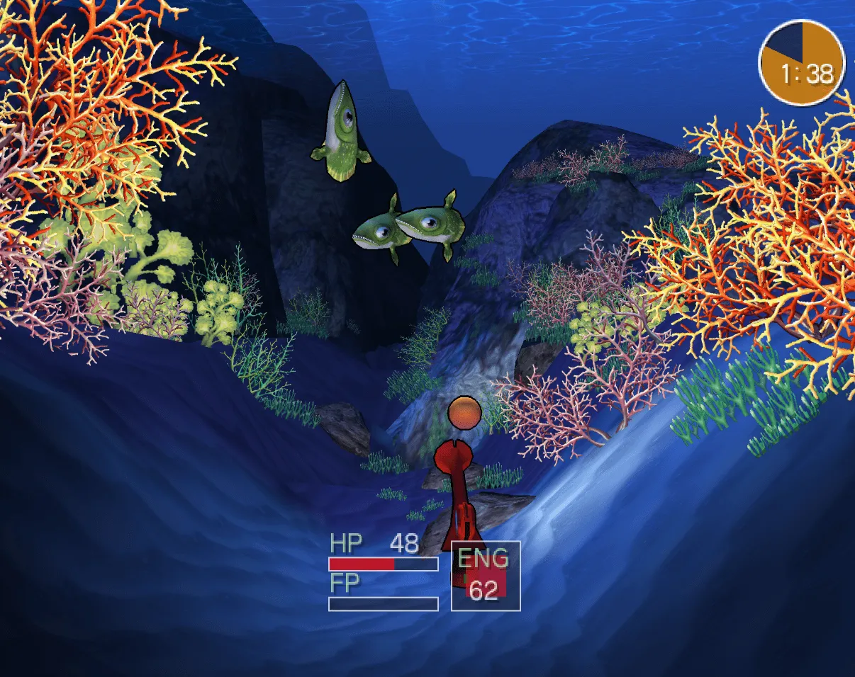 A screenshot of the fishing system.